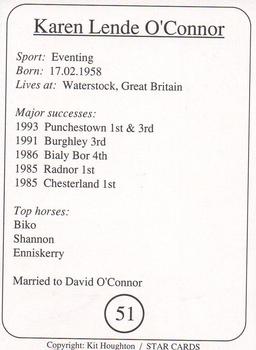 1995 Star Cards Riders of the World #51 Karen Lende O'Connor Back
